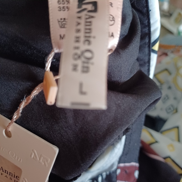 Annie Qin NWT Mixed Media Button Up Womans Size L Shirt - Picture 10 of 10